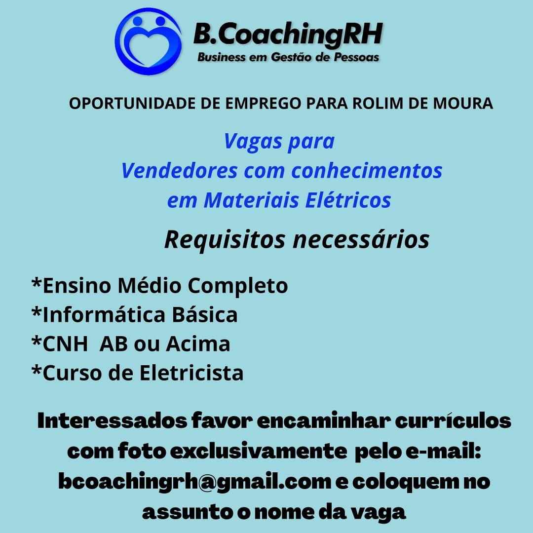 Vaga de emprego para vendedor de materiais elétricos em Rolim 