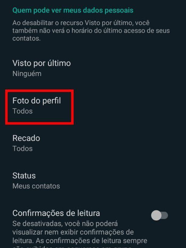 Como ocultar sua foto de perfil no WhatsApp