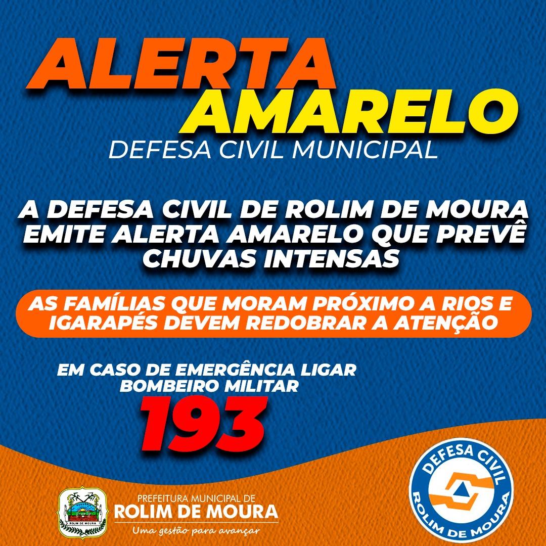 Defesa Civil Emite Alerta Amarelo De Chuvas Intensas Em Rolim De Moura ROLNEWS