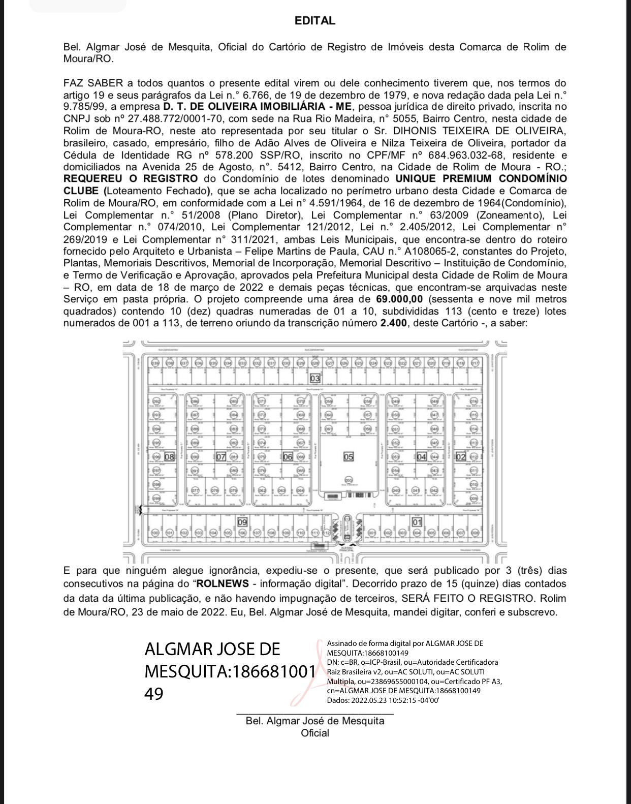 Registro de condomínio UNIQUE