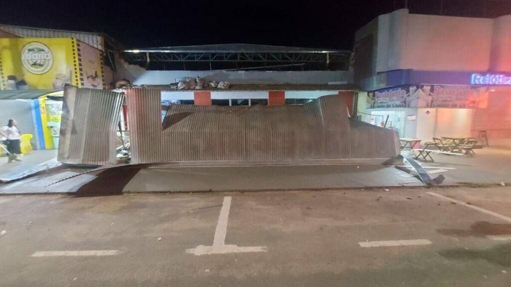 Fachada de loja desaba em Pimenta Bueno