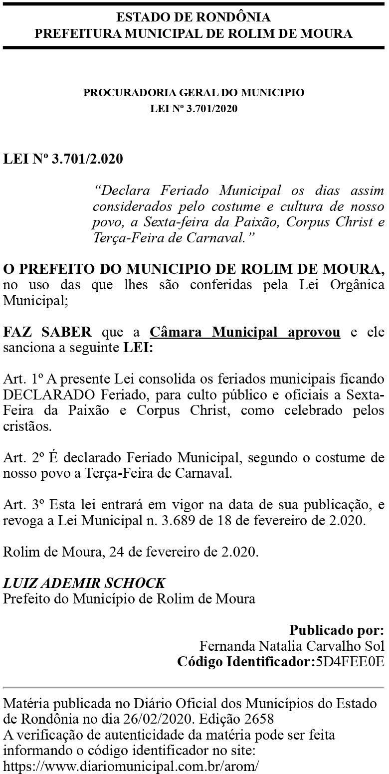 Corpus Christi: Feriado ou ponto facultativo em Rolim de Moura? Corpus Christi: Feriado ou ponto facultativo em Rolim de Moura?
