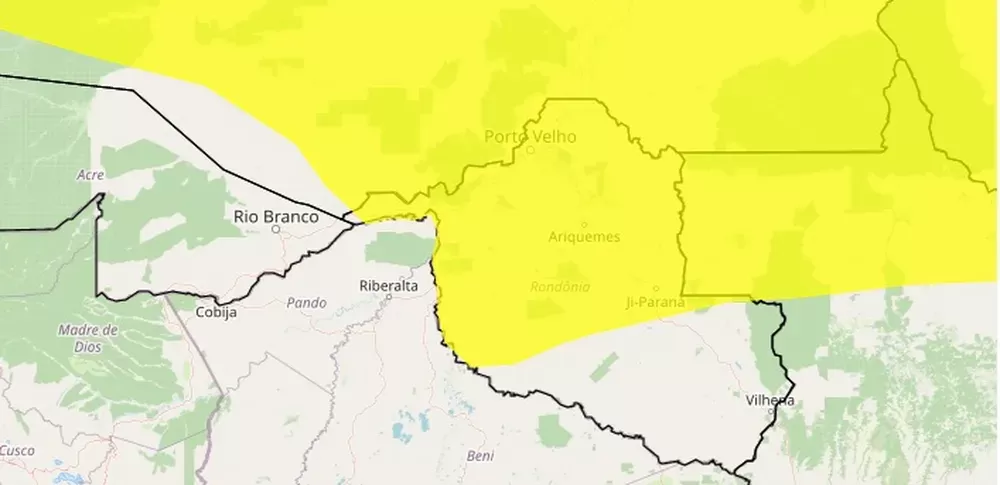 Novo alerta de chuva intensa é emitido para Rondônia Novo alerta de chuva intensa é emitido para Rondônia