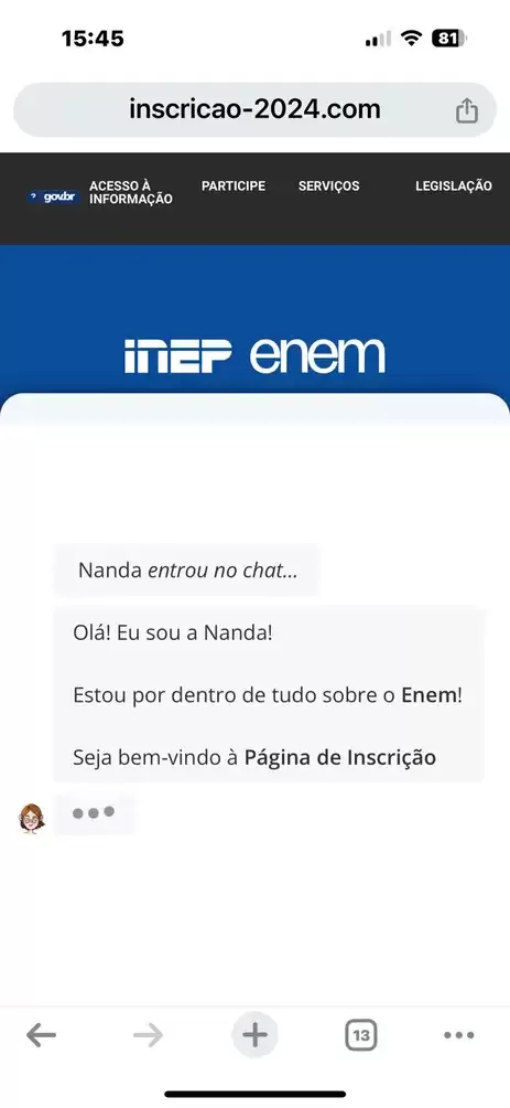 Golpistas usam página falsa do Enem para roubar dinheiro da inscrição Golpistas usam página falsa do Enem para roubar dinheiro da inscrição