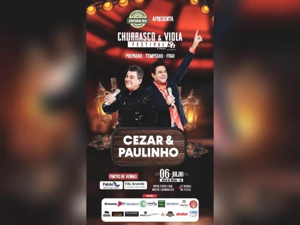Organização anuncia vendas de mesas com 4 lugares para o Festival Churrasco e Viola em Rolim de Moura