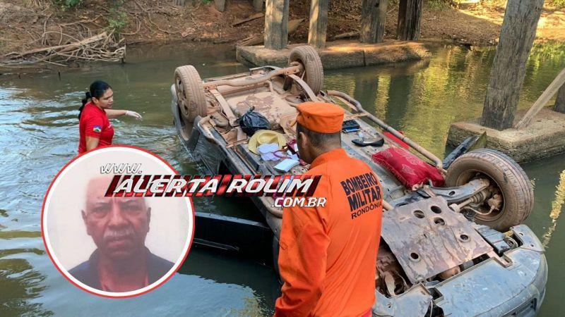 Idoso morre idoso após cair com carro em ponte na linha 176 norte, em Rolim de Moura Idoso morre idoso após cair com carro em ponte na linha 176 norte, em Rolim de Moura