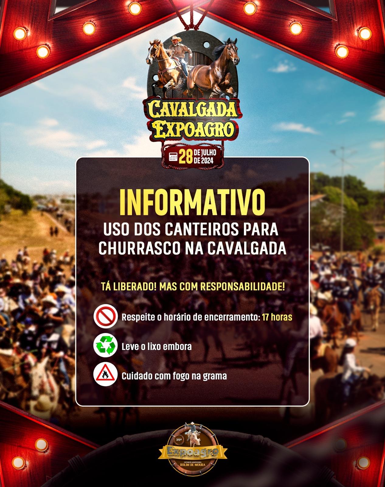 Informativo sobre os uso dos canteiros durante a Cavalgada em Rolim de Moura Informativo sobre os uso dos canteiros durante a Cavalgada em Rolim de Moura