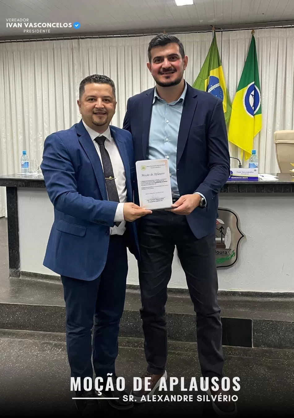 Vereador Ivan Vasconcelos homenageia Pastor Maxuel Kaiser e o empresário Alexandre Silvério Vereador Ivan Vasconcelos homenageia Pastor Maxuel Kaiser e o empresário Alexandre Silvério