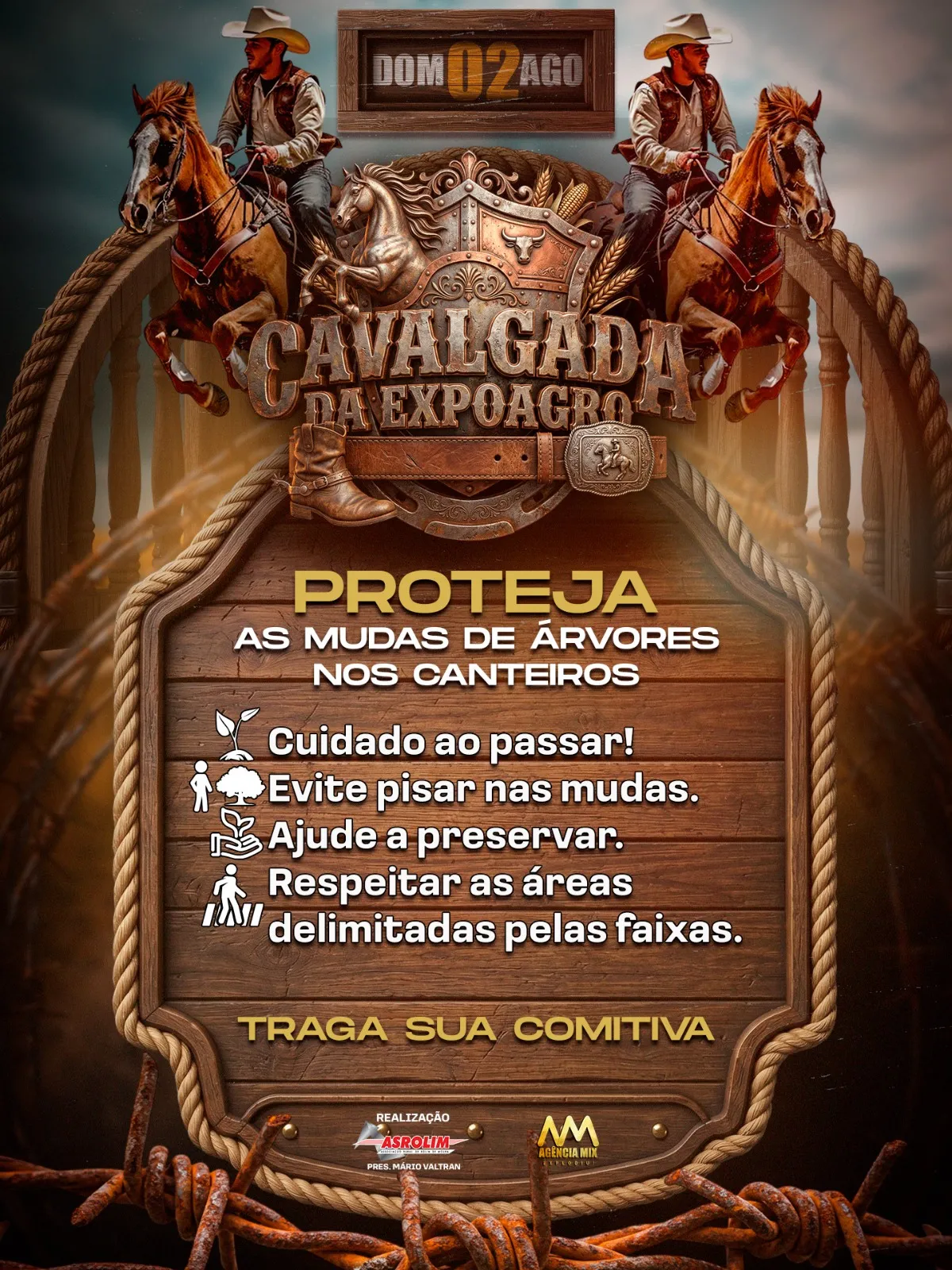 Cavalgada da 37ª Expoagro será neste domingo (2), com saída do Posto Mais, no Cidade Alta, em Rolim de Moura Cavalgada da 37ª Expoagro será neste domingo (2), com saída do Posto Mais, no Cidade Alta, em Rolim de Moura